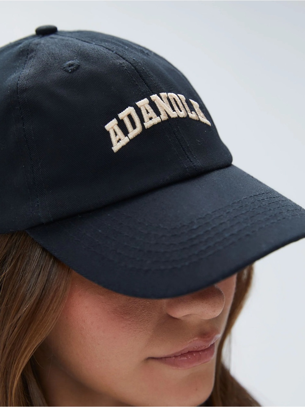 Adanola Black Varsity Baseball Cap